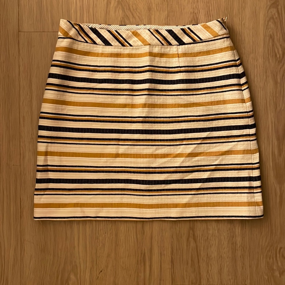 Brooks Brothers Red Fleece Lined Mini Skirt with Stripes